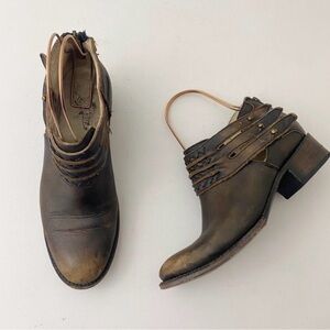 Freebird by Steven ….Brown Leather Ankle Boots